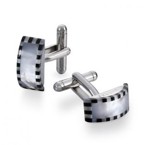 Grand Prix Black Onyx& Mop / Mop Cufflinks